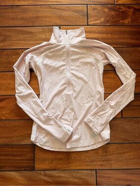 New Balance Light Pink Long-Sleeve Half-Zip Performance Top
